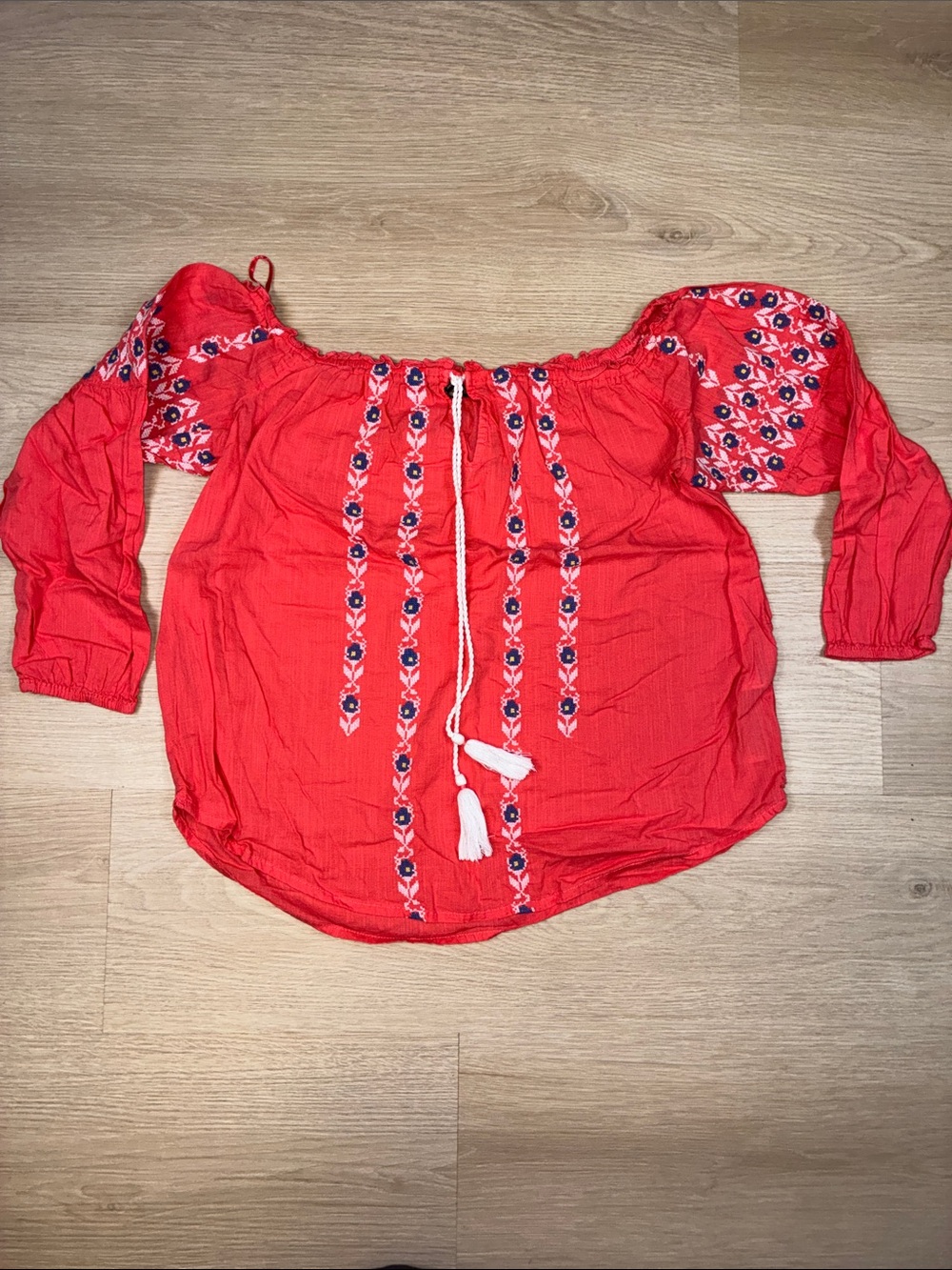 Abercrombie & Fitch Junior Girl’s SMALL Off Shoulder Peasant Blouse